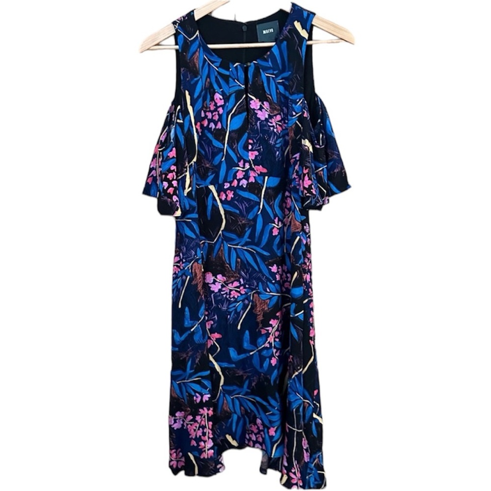 Anthropologie Maeve Elia Multicolor Floral Cold Shoulder Swing Dress - Picture 4 of 11
